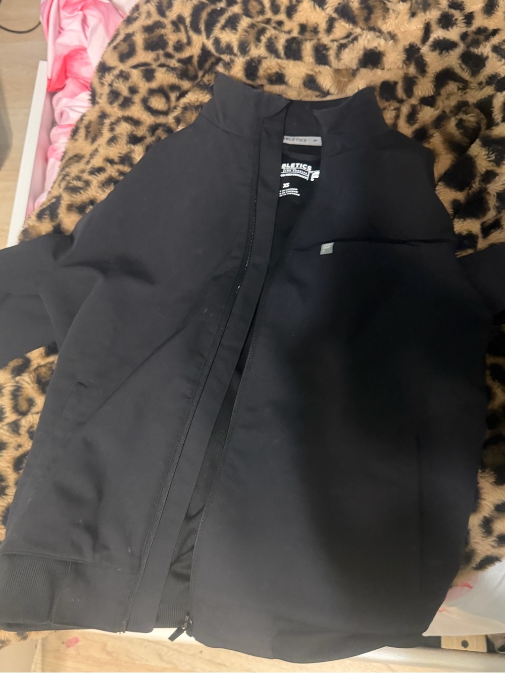 Fabletics Black Full-Zip Athletic Jacket